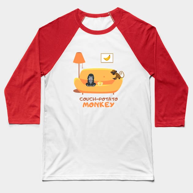 couch-potato monkey Baseball T-Shirt by FullMoon